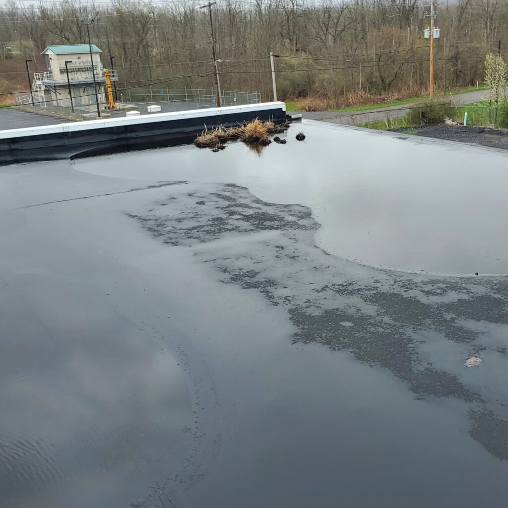 Ponding on a Commercial Roof.